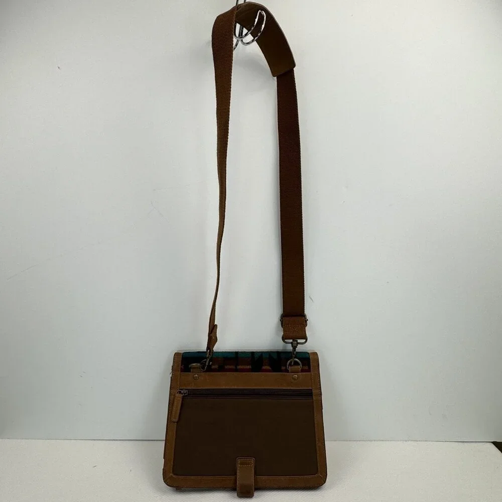 Pendleton Tablet Cover Aztec Wool Leather Adjustable Detachable Crossbody Strap